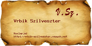 Vrbik Szilveszter névjegykártya
