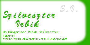 szilveszter vrbik business card